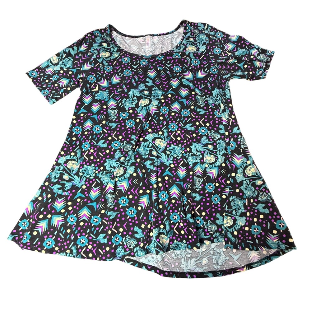 LuLaRoe Tunic Top Floral Print Short Sleeve Casual‎ Comfy Medium